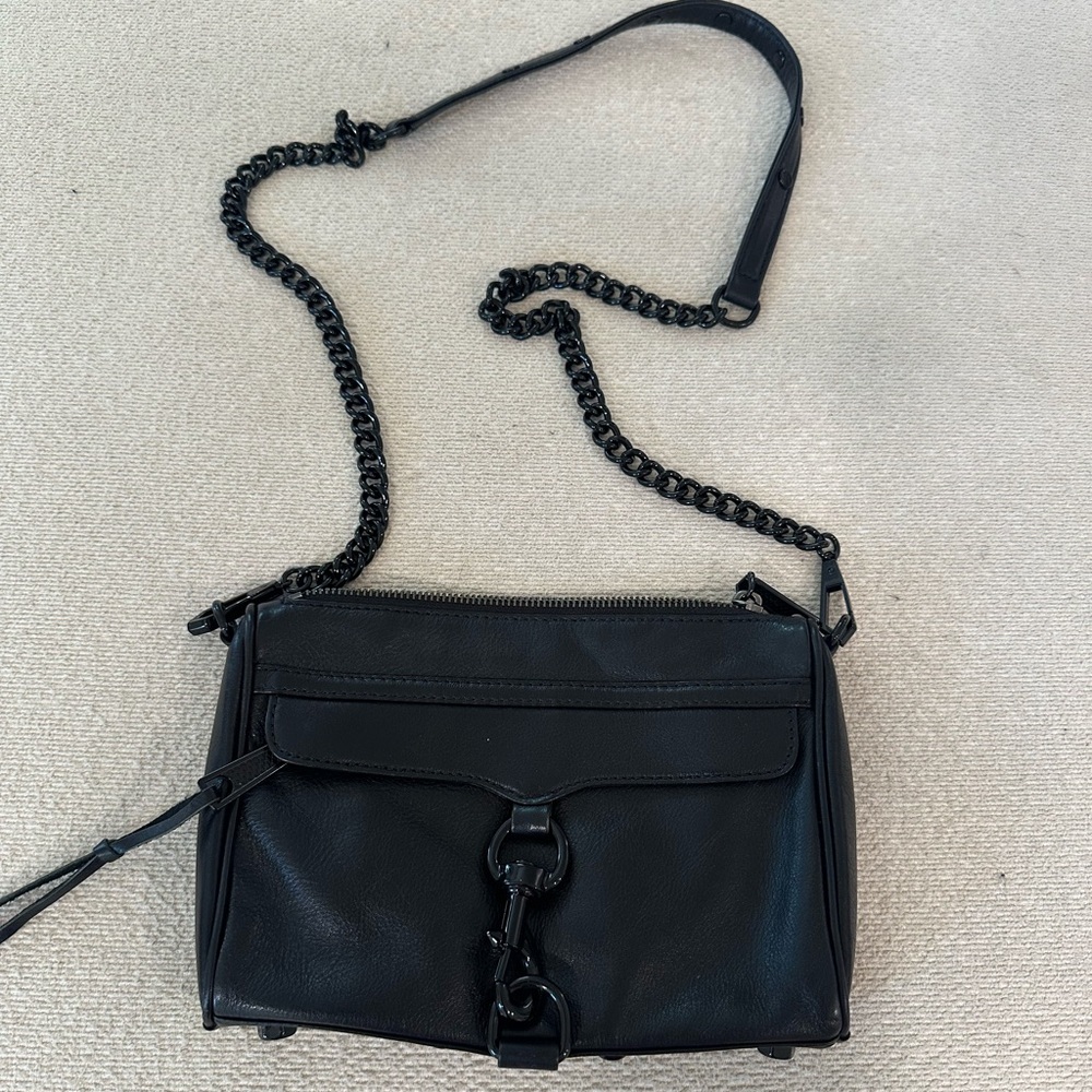 Rebecca Minkoff Black leather crossbody bag with studs!